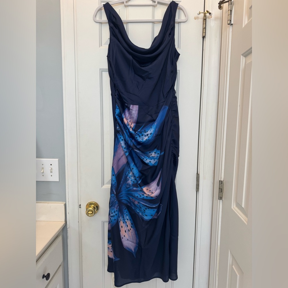 Abercrombie & Fitch Cowl Neck Draped Maxi Dress
